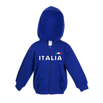 Italia Gold Fleece Baby/Kids Zip Hoodie Blue
